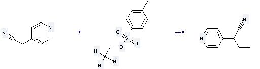 Benzenesulfonic acid,4-methyl-, ethyl ester can be used to produce 2-pyridin-4-yl-butyronitrile at the ambient temperature